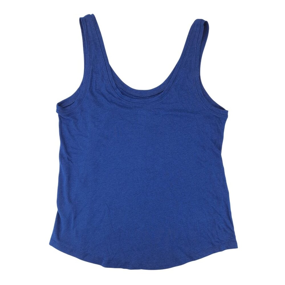 A.N.A Tank Top Blue Sleeveless Scoop Neck Women Medium Linen Blue New Approach